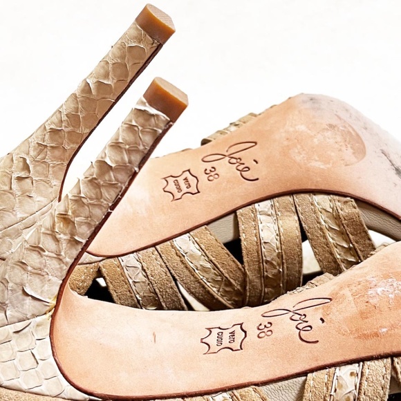 JOIE Dean Caged Gladiator Suede Snakeskin Sandals - Picture 10 of 16